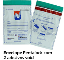 Envelopes Plásticos de segurança Pentalock duplo adesivo VOID